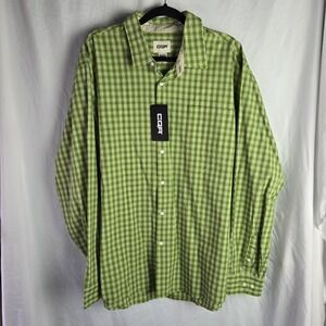 CQR Tactical Shirt Mens 2XL Green Plaid Button Up Preppy Career Classic Gorpcore